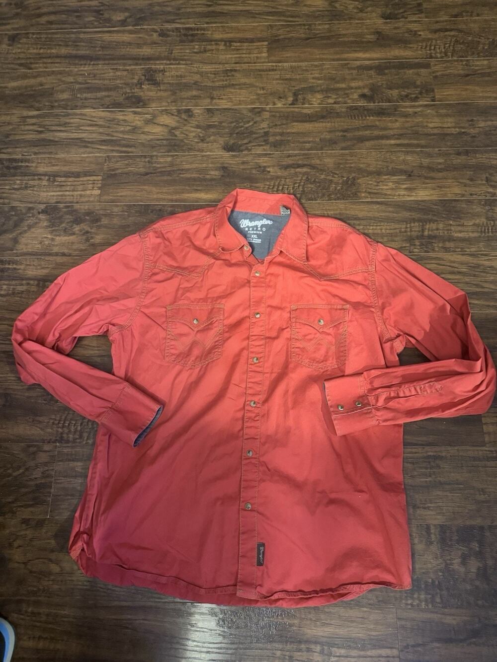 Wrangler Retro Premium Western Shirt, Men's Pearl Snap Up Red Collared XXL